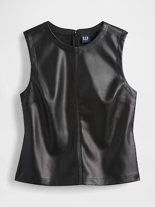 Vegan Leather Shell Tank Top | Gap (US)