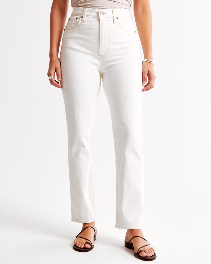 Curve Love Ultra High Rise Ankle Straight Jean | Abercrombie & Fitch (US)