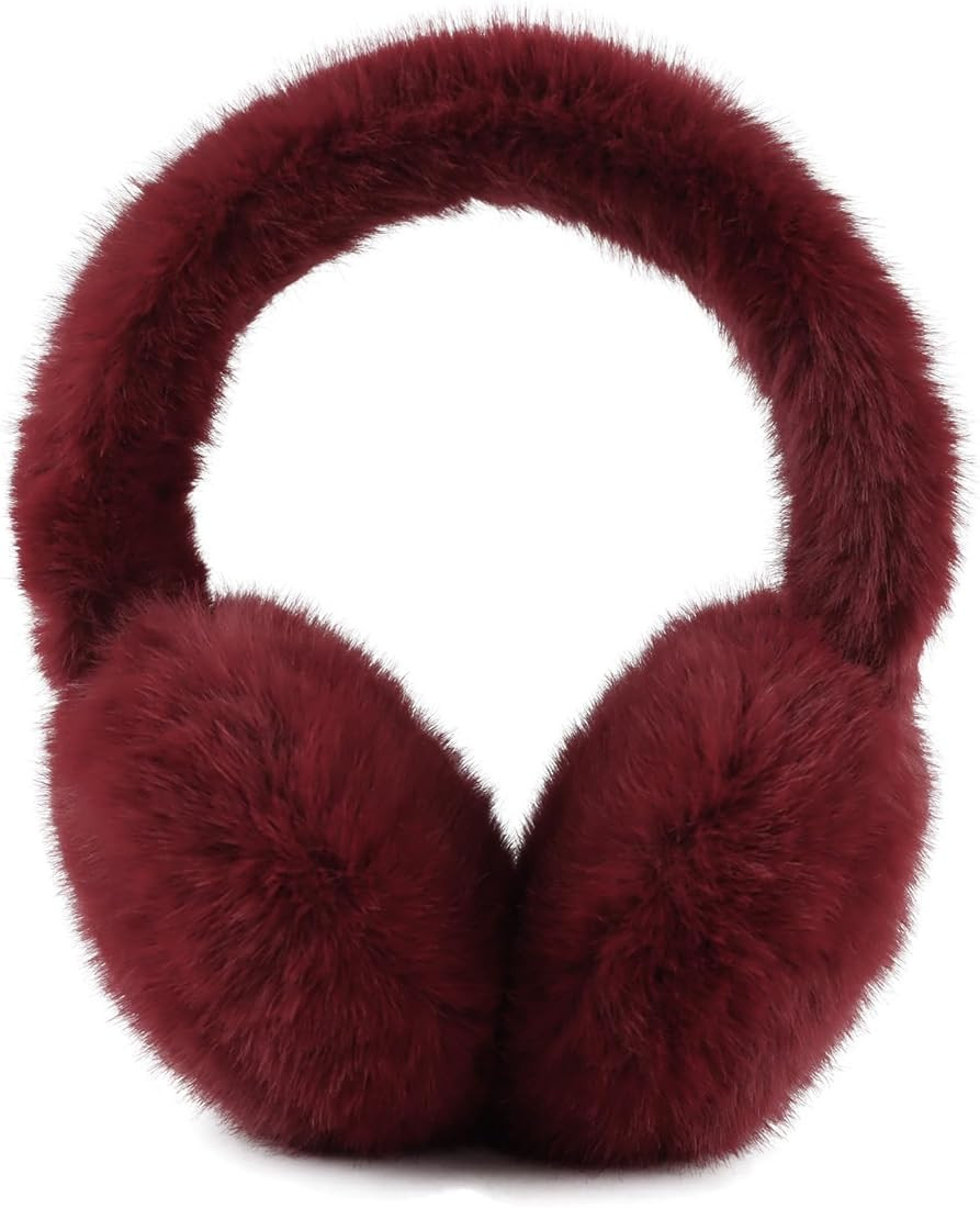 PESAAT Warm Ear muffs for Women Winter Unisex Fluffy Earmuffs Adjustable Lady Ear Warmer Faux Fur... | Amazon (US)