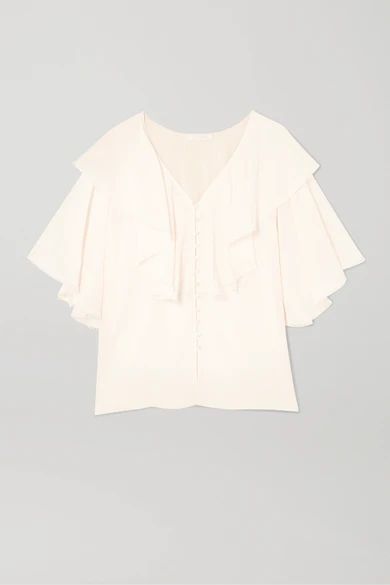 Ruffled silk crepe de chine blouse | NET-A-PORTER (UK & EU)