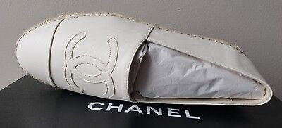 CHANEL ICONIC RARE WHITE LEATHER CC LOGO ESPADRILLES EU 36 39 40 I LOVE SHOES | eBay US
