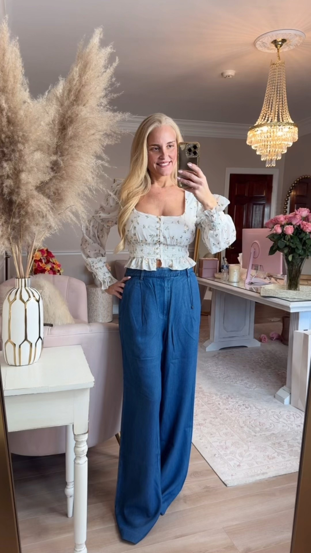 How great are these jeans? They are a soft lightweight chambray fabric so super comfy!! They also run huge. I'm normally between a small and a medium and I'm wearing the small here and it's way too big on me. I'm going to exchange for an extra small so I can wear them high waisted. They are also super long on me at 5'5 but totally worth hemming.￼

#LTKdayinmylife #LTKgrwm #LTKootd