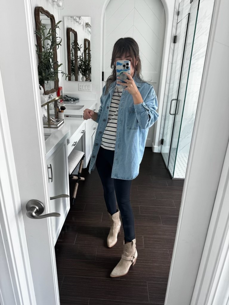 I think I found the cutest fall outfit! I love an oversized denim top and it looks so cute with these booties!

Fall fashion. Fall outfit. Petite friendly fashion. Petite fall outfit. Mom fashion 

#LTKStyleTip #LTKSeasonal