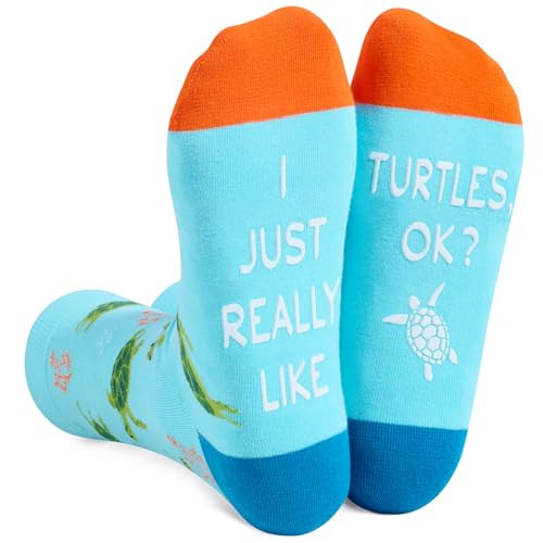 HAPPYPOP Turtle Gifts for Women Men - Funny Sea Turtle Gifts Ocean Gifts, Unisex Turtle Socks Sea Turtle Socks | Amazon (US)