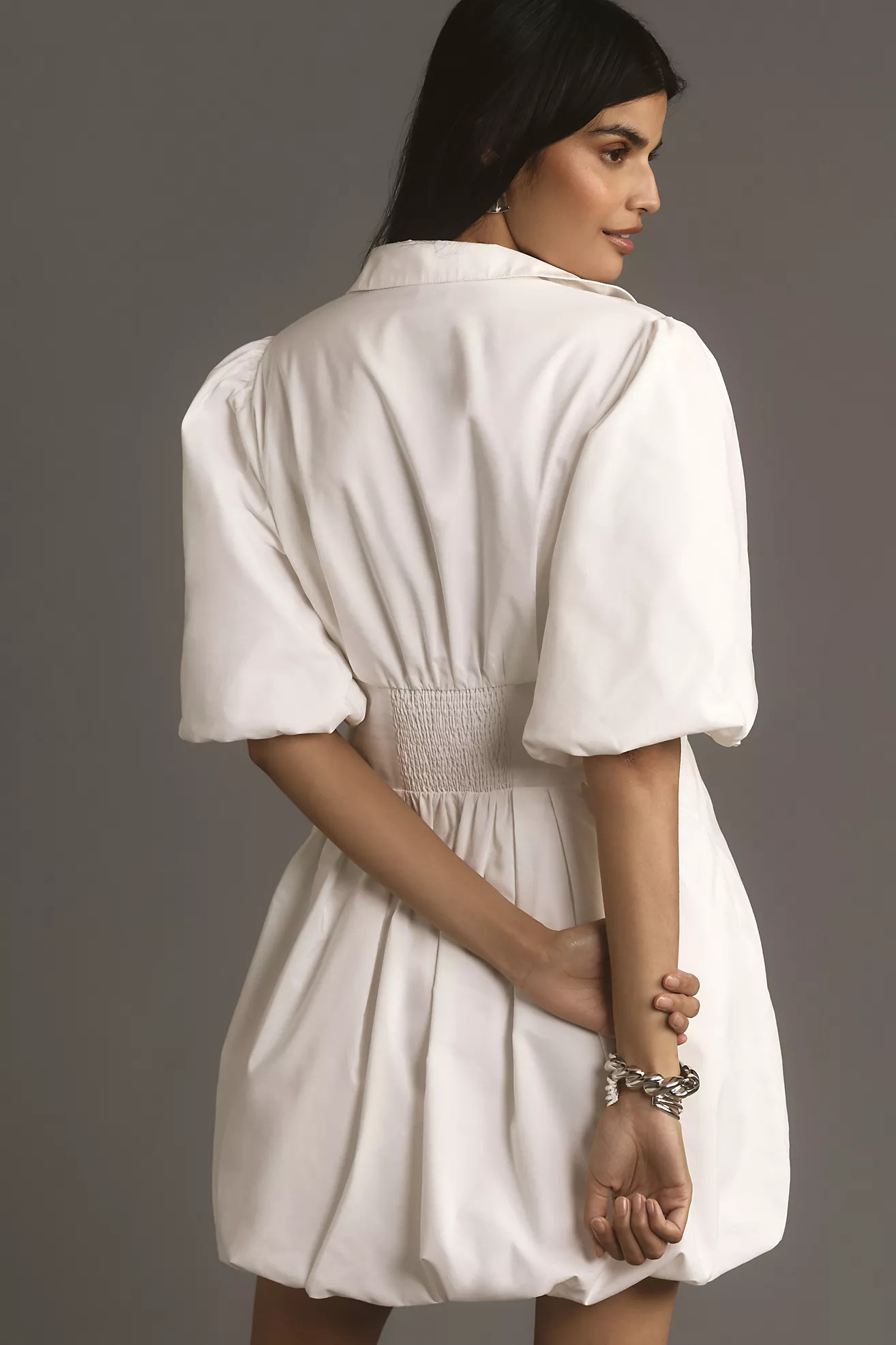 Maeve Collared Bubble-Hem Mini Dress | Anthropologie (US)