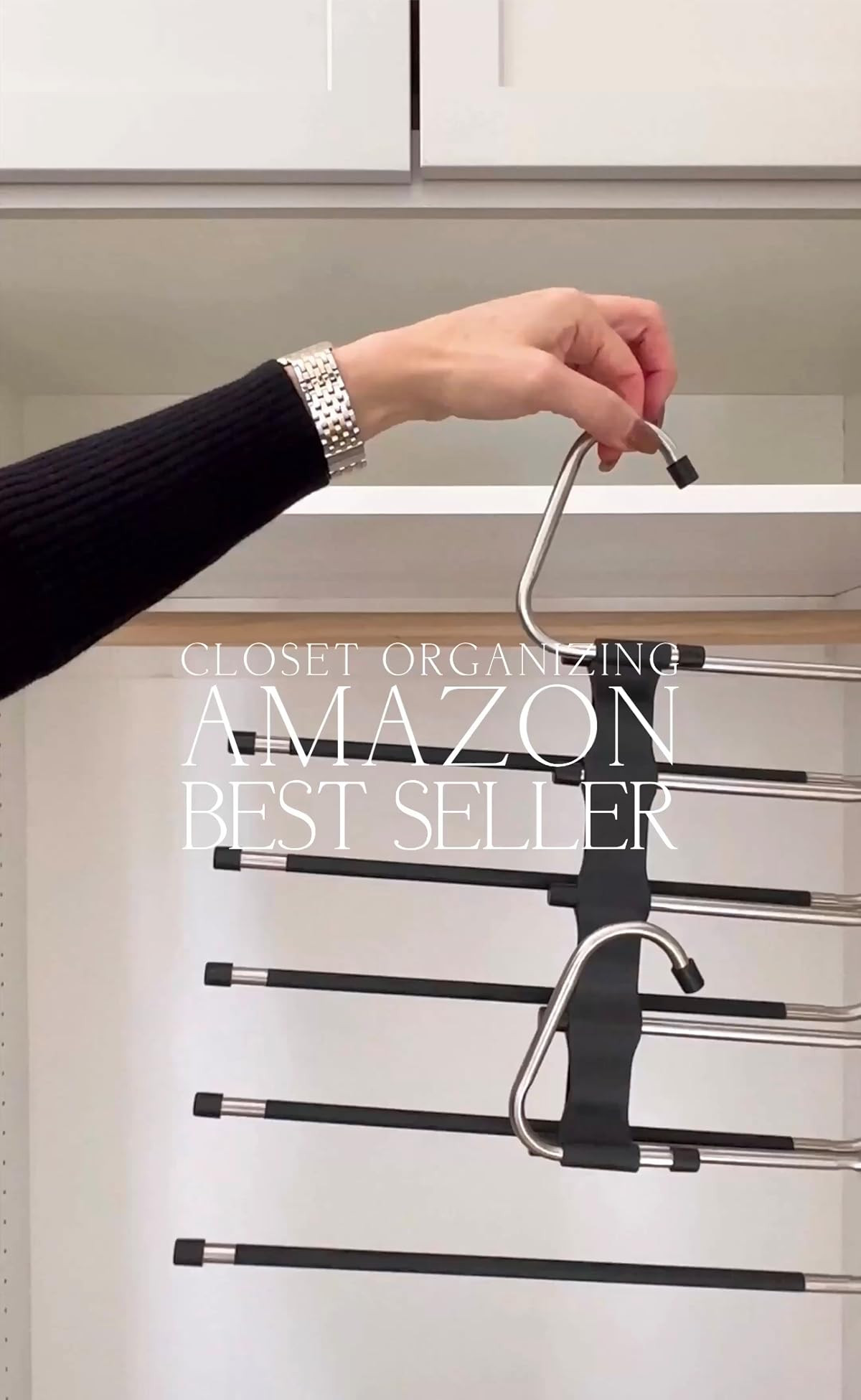 Magic Pants Hangers Space Saving - 2 Pack for Closet Multiple Layers Multifunctional Uses Rack Or... | Amazon (US)