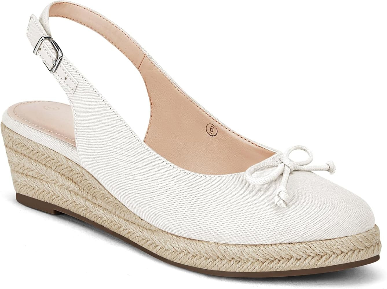 Womens Closed Toe Espadrilles Wedges Shoes Platform Slingback Mid Low Heel Canvas Bow Dress Sanda... | Amazon (US)