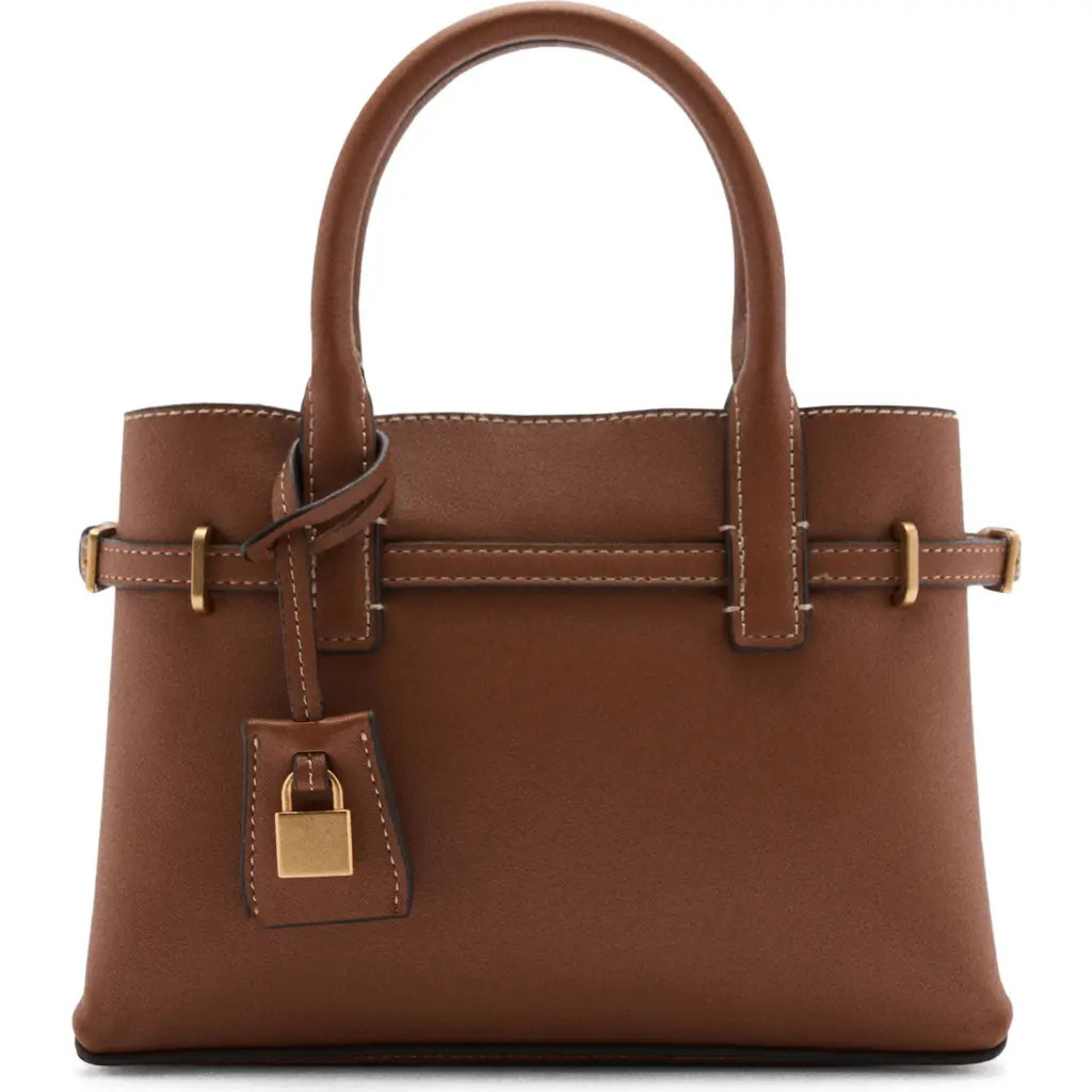MANGO Padlock Detail Mini Shopper Bag in Leather at Nordstrom | Nordstrom