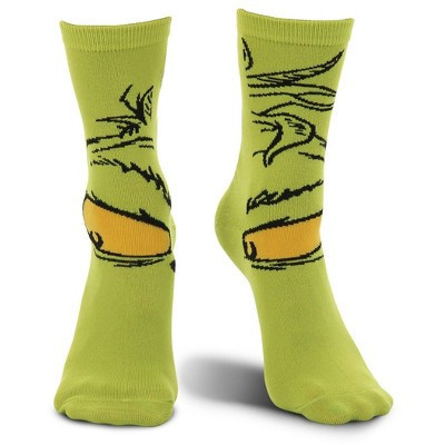 HalloweenCostumes.com One Size Fits Most  Dr. Seuss The Grinch Costume Crew Socks for Adults and Teens, Black/Orange/Green | Target
