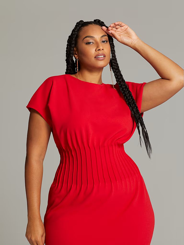 Natacha Pleated Waist Dress - Gabrielle Union x FTF - Fashion To Figure | Fashion To Figure