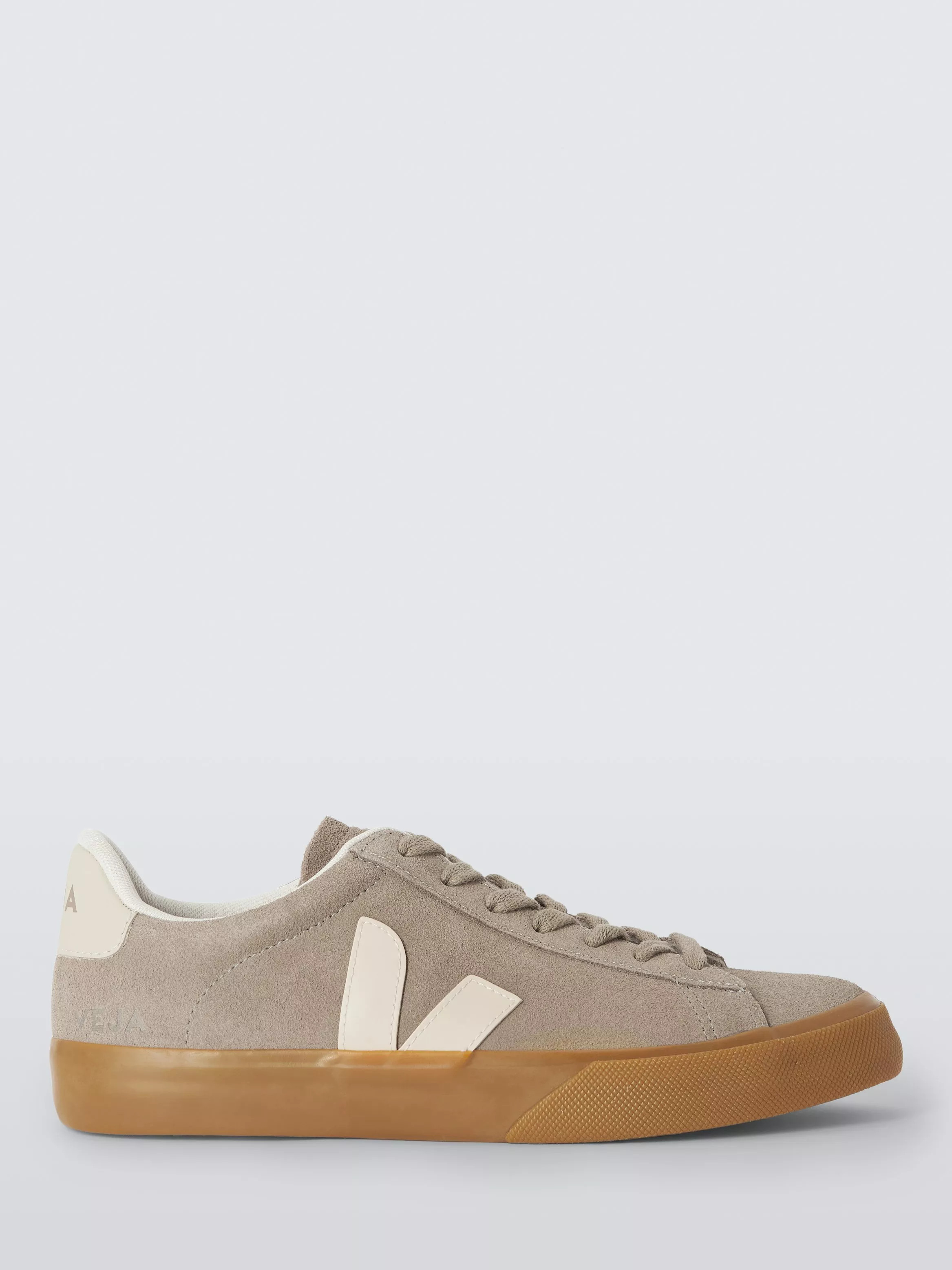 Campo Suede Detail Leather Trainers, Taupe Pierre Natural | John Lewis (UK)