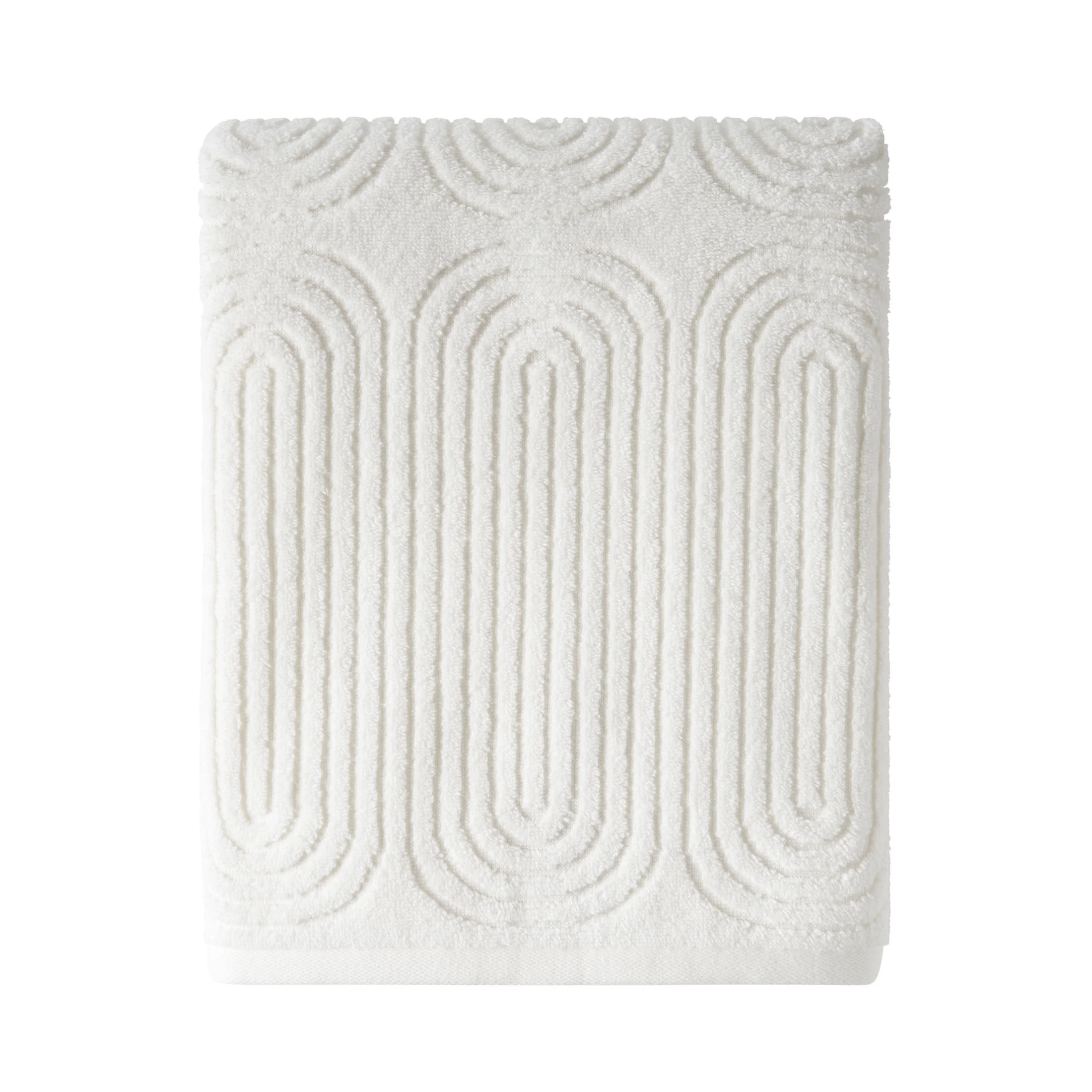 Beautiful by Drew Barrymore Textured Bath Towel, Soft 100% Cotton, Off White | Walmart (US)