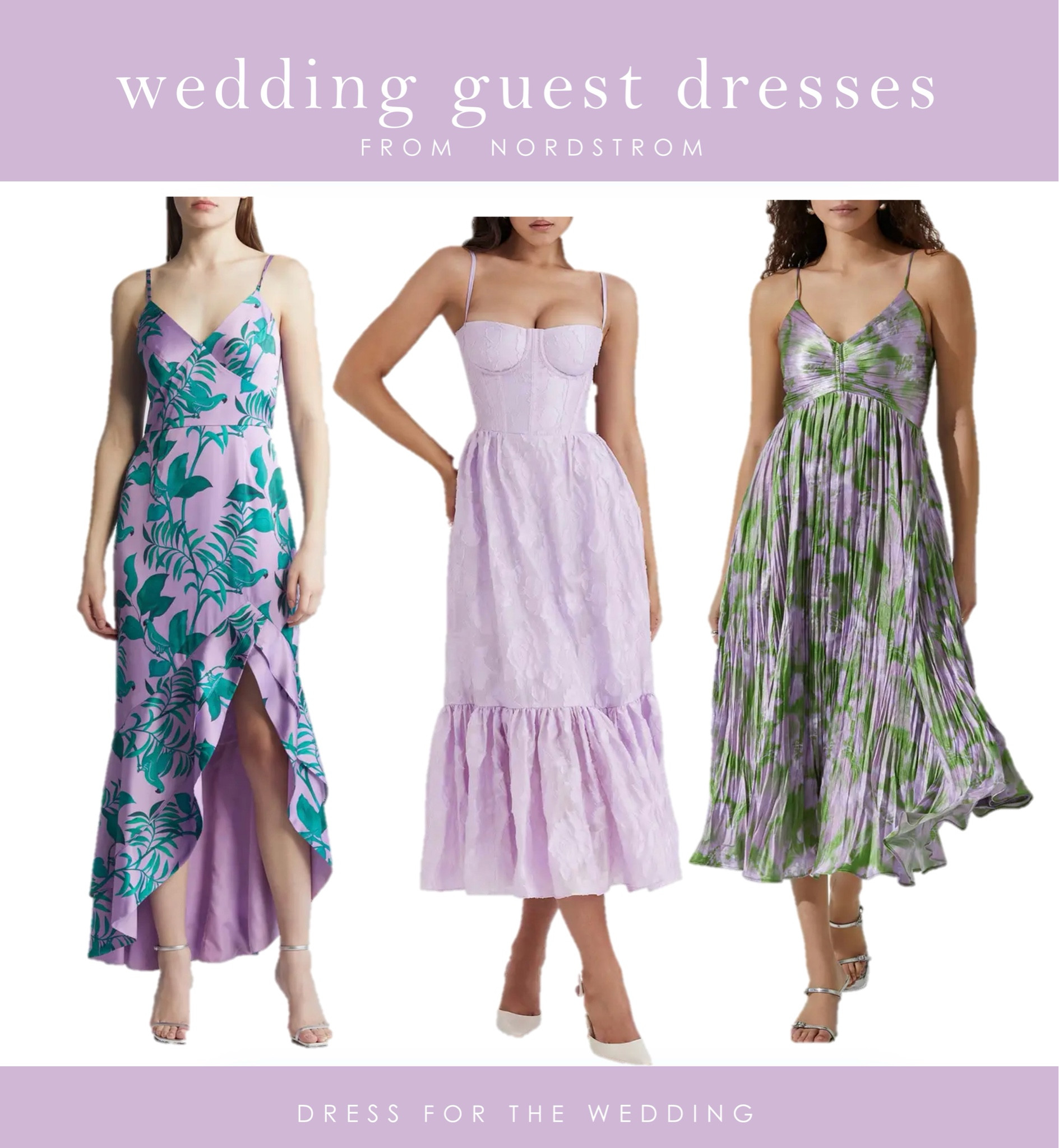 Purple dress for wedding guest, wedding guest dress , summer wedding guest dress, lavender dress, midi dress, Nordstrom dress, pleated midi dress, corset dress, House of CB dress, Astr the Label dress, Hutch dress. Follow Dress for the Wedding for cute dresses, sale alerts, wedding style and decor! Visit us at dressforthewedding.com for more! 

#LTKWedding #LTKxNSale #LTKSummerSales