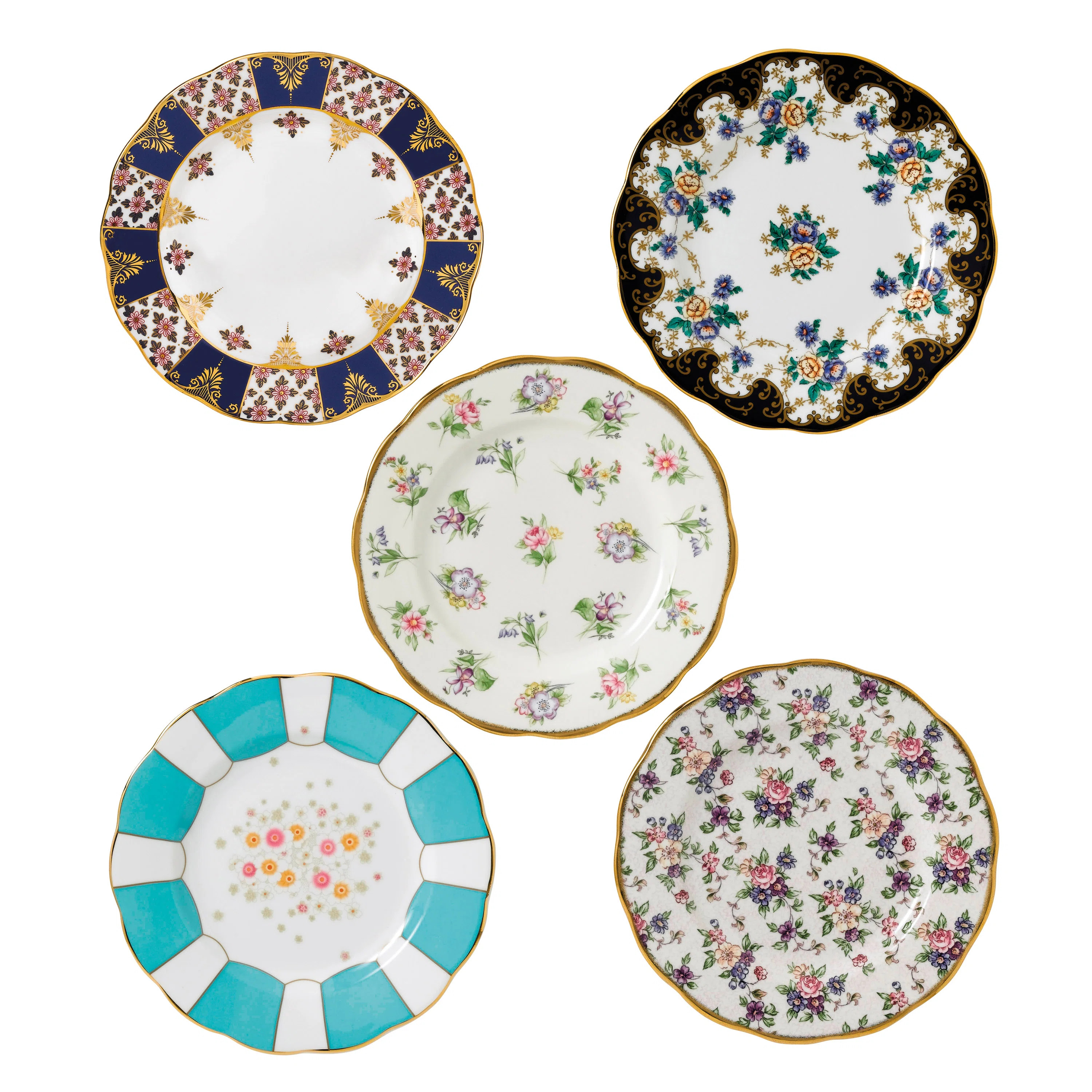 Royal Albert 100 Years Of Royal Albert 5 Piece 9" Salad Plate Set & Reviews | Wayfair | Wayfair North America