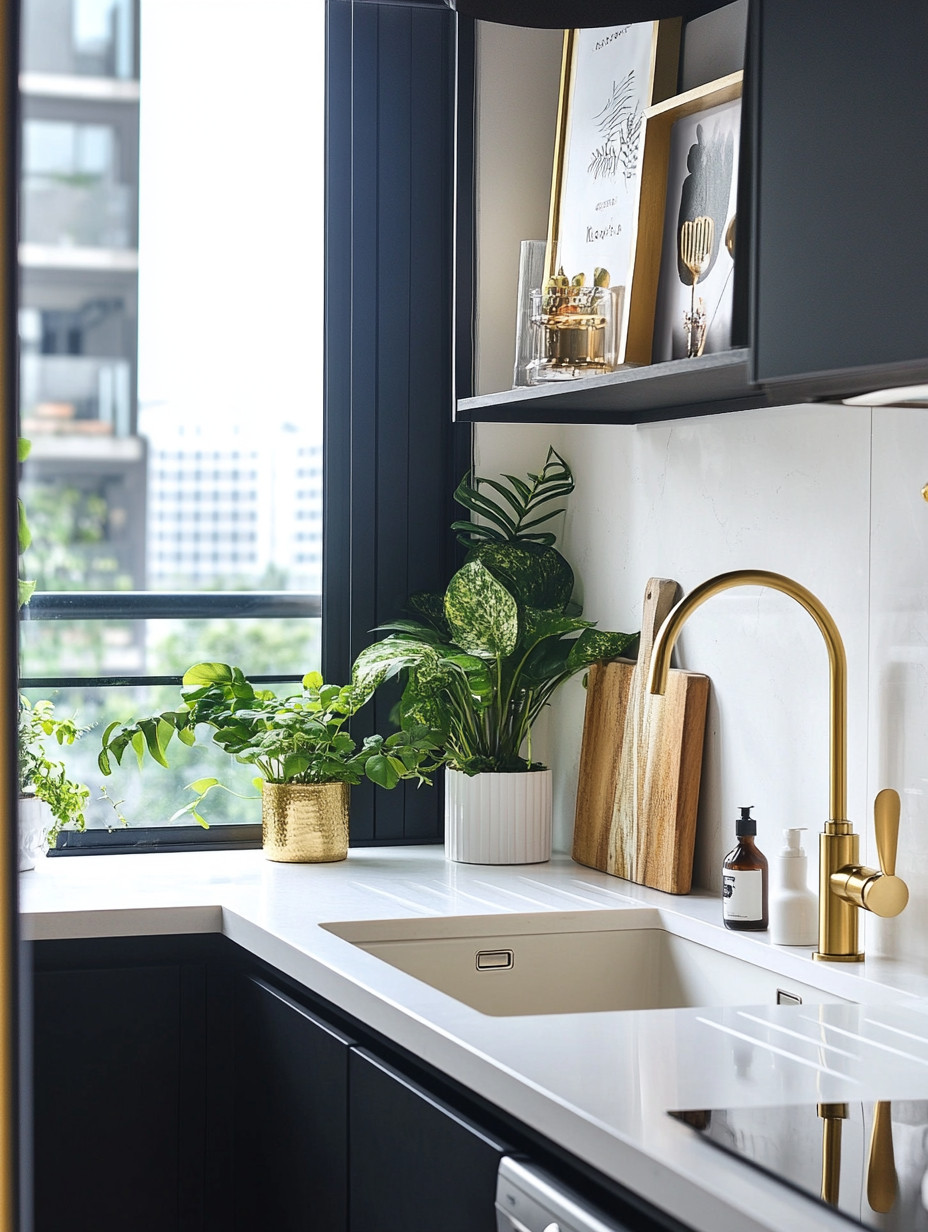 Elegance is never about square footage. It’s about taste.

A small kitchen can feel just as elevated — sometimes even more — when every detail is intentional. This is where design truly shows: not in size, but in choices.

A gold faucet instantly becomes the focal point, adding warmth and refinement, while simple touches like fresh herbs in a gold planter bring life, color, and that sense of everyday nourishment.

This is more than styling — it’s how a space feels. In feng shui, the kitchen is the heart of the home. When it’s cared for, functional, and beautiful, it reflects balance, energy, and well-being.

If your kitchen feels overlooked, start here. Swap the hardware, introduce gold accents, and let small details do the heavy lifting.

The key is cohesion — when finishes repeat, the entire space feels designed, not pieced together.

Explore our edit to upgrade your kitchen with gold faucets, hardware, and styling pieces — everything is thoughtfully linked below so you can elevate your space, no matter the size.

Because a beautiful kitchen isn’t about how big it is. It’s about how it’s designed to be lived in.

#KitchenDesign #QuietLuxury #SmallSpaceLiving 

 #LTKHome