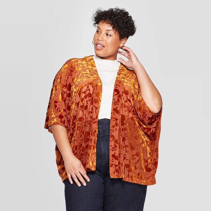 Women's Velvet Kimono - A New Day™ Brown | Target