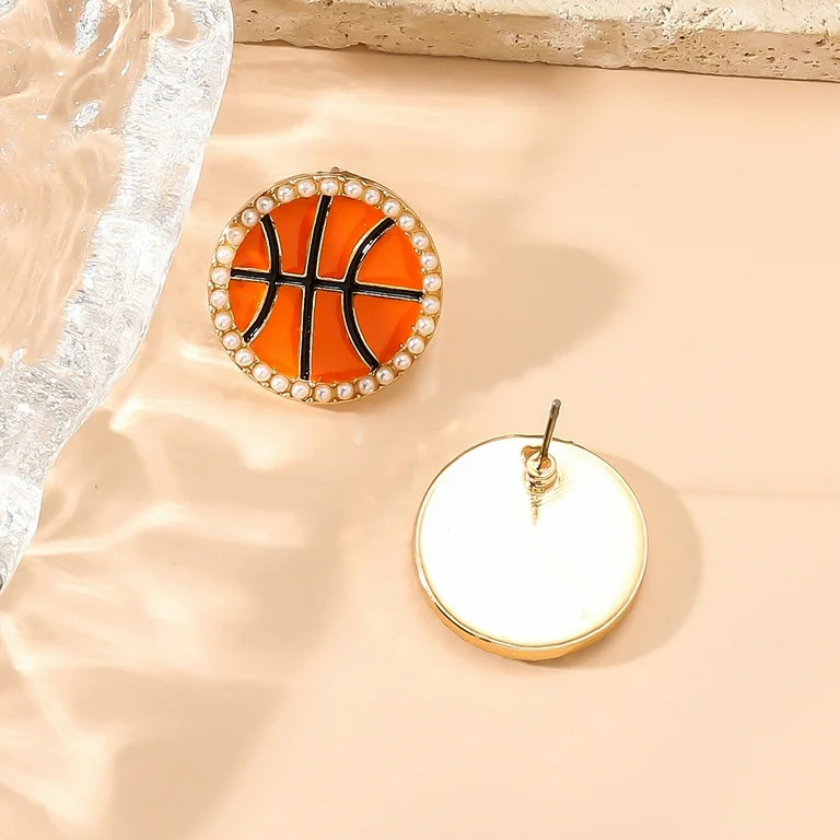 Beauty Under $15 Creative Basketball Metal Earrings, Fashionable, Atmospheric, Female Earrings, A... | Walmart (US)