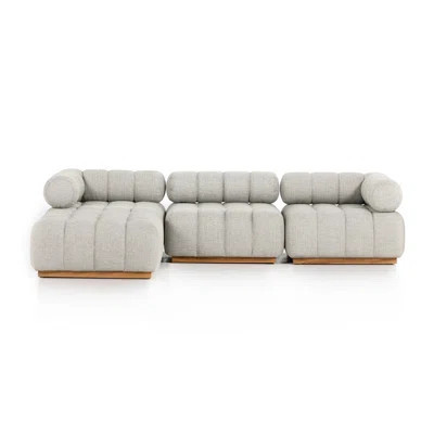 Roma Outdoor 3Pc Sectional W/ Ottoman-Hayes Cream | Perigold