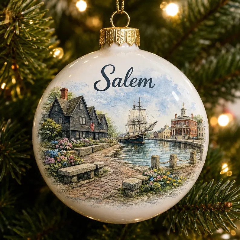 Salem Massachusetts Watercolor PNG | Salem Harbor Digital Download | House of Seven Gables Coasta... | Etsy (Global)