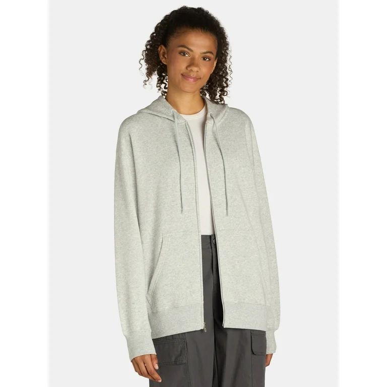 No Boundaries Oversized Zip Hoodie, Women’s and Women’s Plus | Walmart (US)