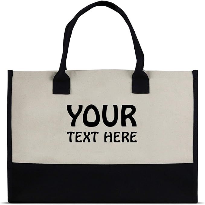 Premium Quality Personalized 100% Cotton Canvas Chic Tote Bag | Amazon (US)