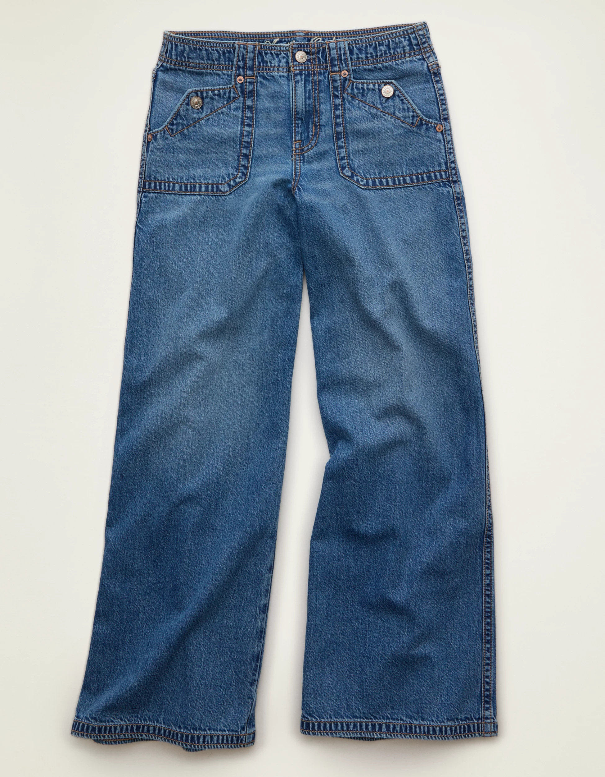 AE Low-Rise Baggy Ultra-Wide Leg Jean | American Eagle Outfitters (US & CA)
