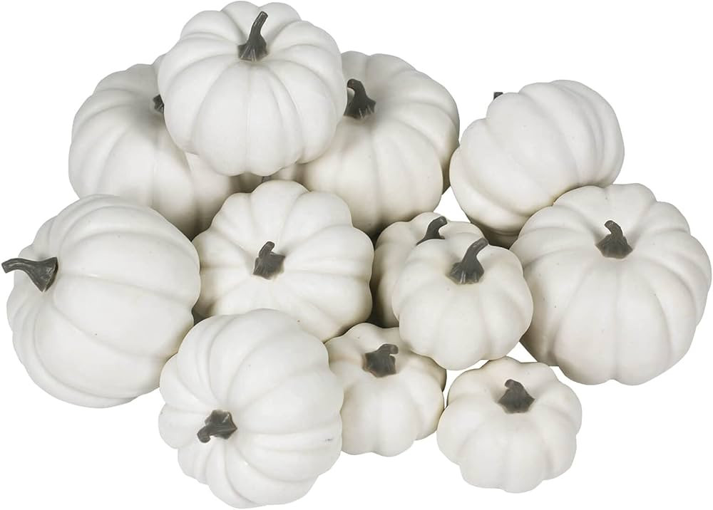 Orgrimmar 12PCS Realistic Artificial Pumpkins Lifelike Fake Pumpkins Table Fireplace Decor for Fa... | Amazon (US)
