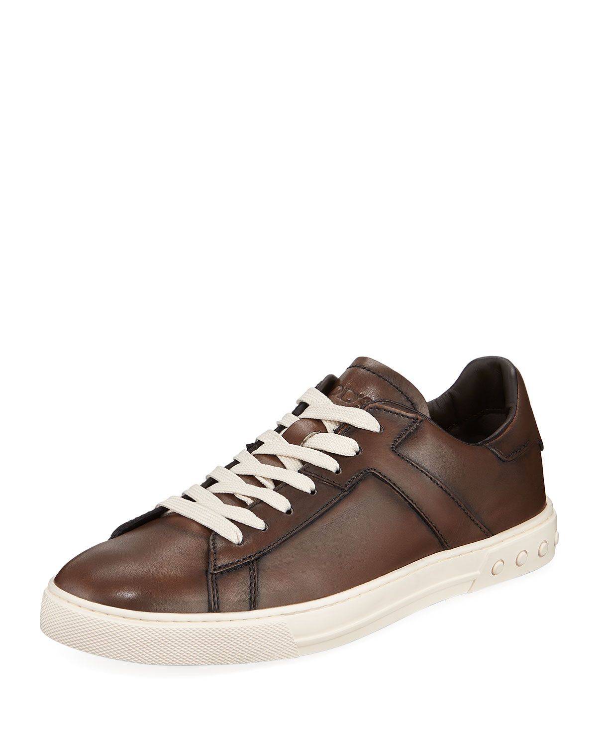Men's Sportivo Burnished Leather Sneakers | Neiman Marcus