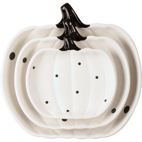 Black and White Nesting Pumpkin Plates | Etsy (US)