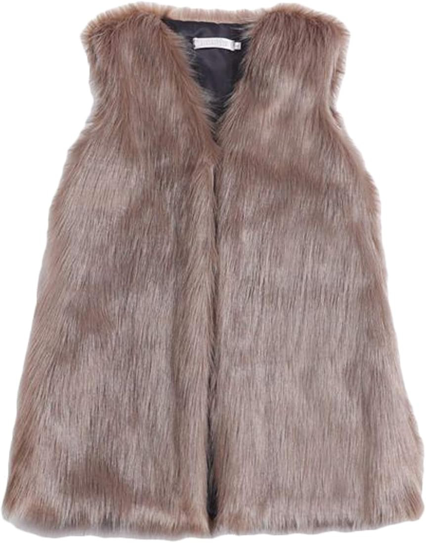 Youhan Women's Faux Fur Vest Coat Sleeveless Jacket | Amazon (US)