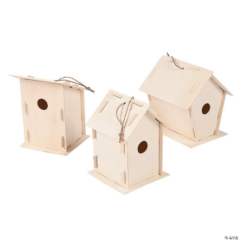 DIY Unfinished Wood Birdhouses - Makes 12 | Oriental Trading Company