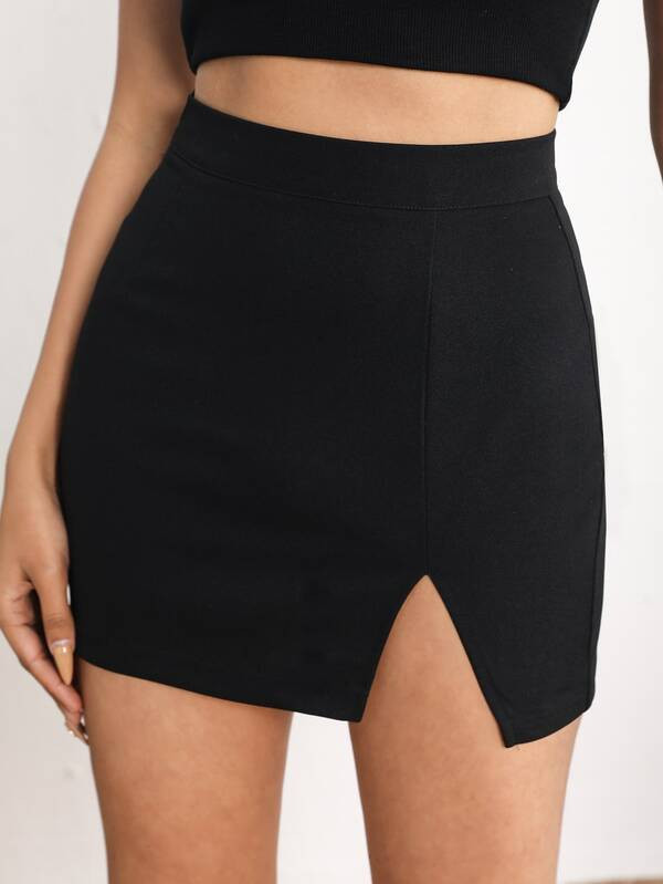 SHEIN PETITE High Waist Slit Hem Skirt
   
      SKU: sw2112315805249087
          (1000+ Reviews... | SHEIN