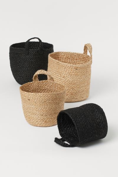 Large, handmade storage basket in braided jute to hang on a wall. Loop at top for hanging. Height... | H&M (US)