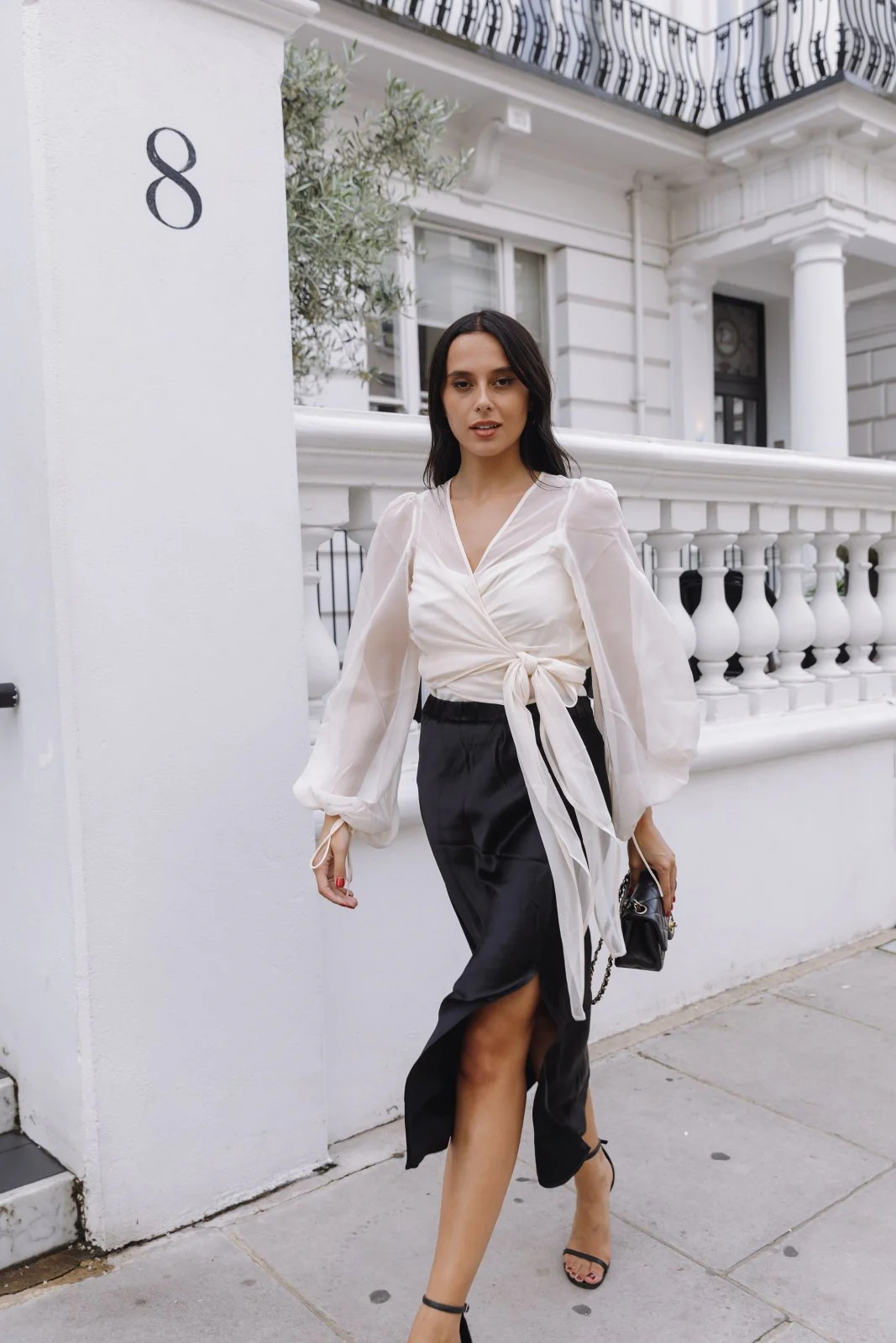 The Orla | Black Satin Midi Skirt | Sinead Keary