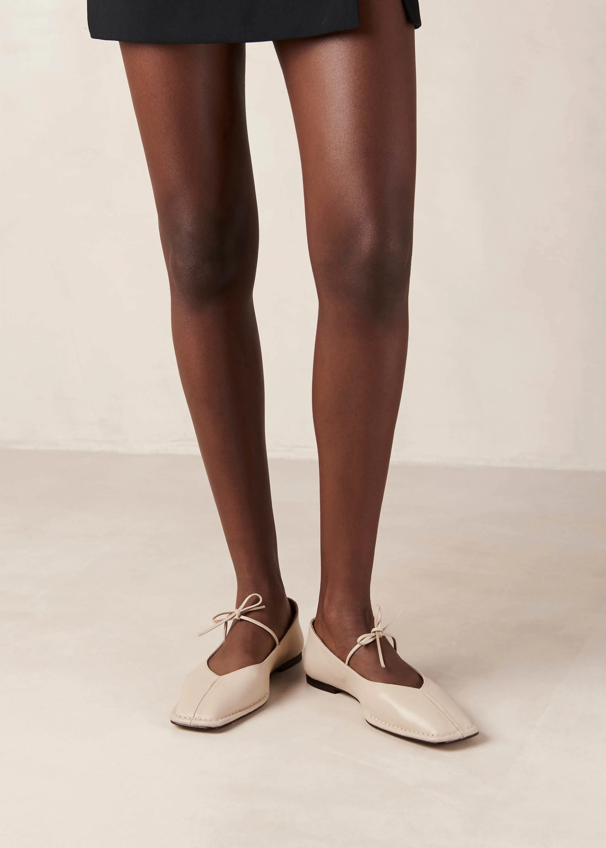 Sway Cream Leather Ballet Flats | ALOHAS | Alohas US