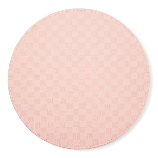 Pink Check Faux Leather Placemat | MacKenzie-Childs
