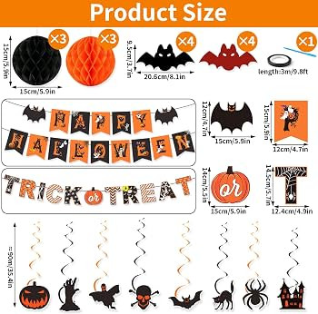 Halloween Party Decorations Set Happy Halloween Garland for Indoor | Amazon (US)