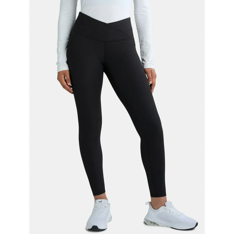 Avia Women’s Crossover Waist Ribbed Leggings, Sizes XS-XXXL - Walmart.com | Walmart (US)