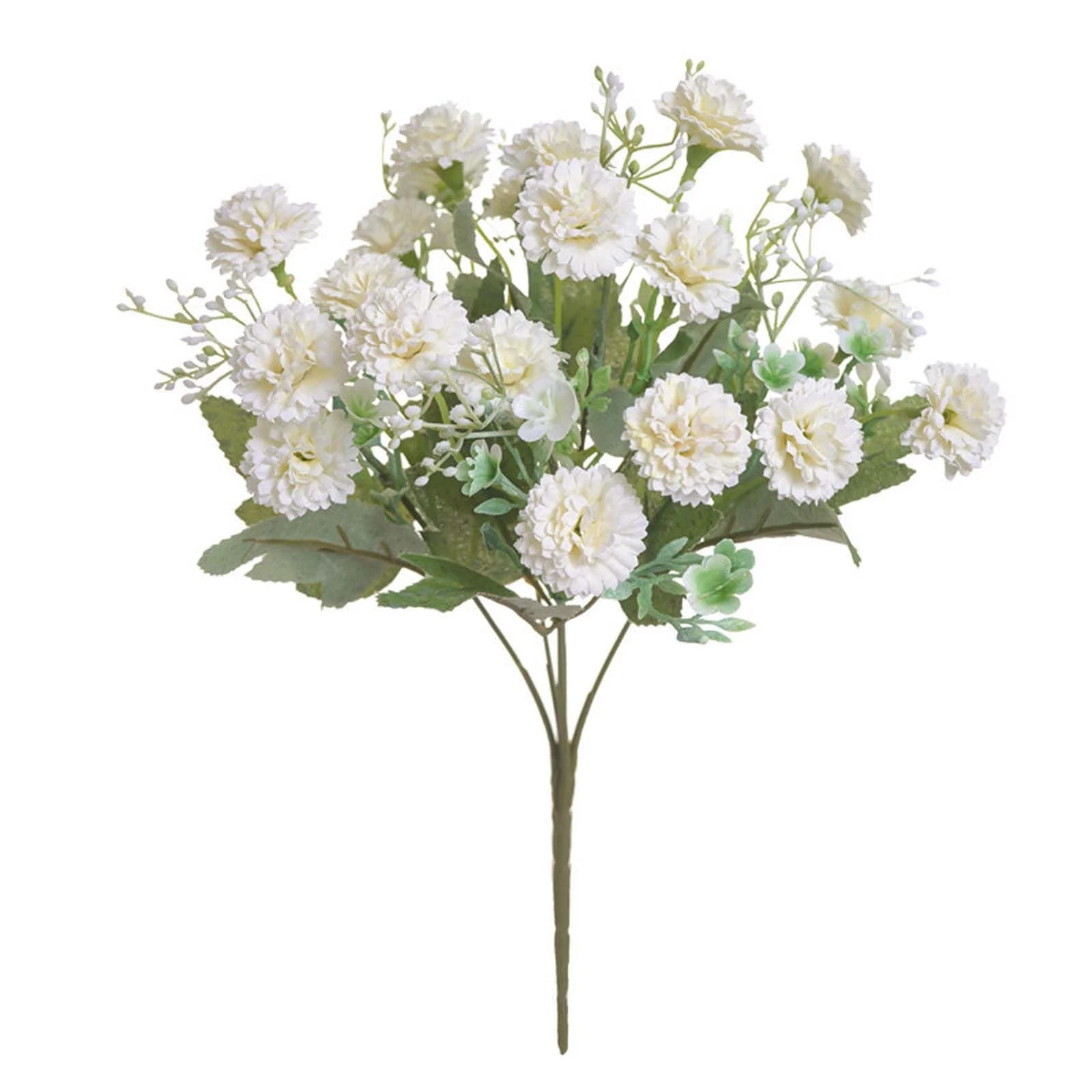 White Flowers Artificial + Eucalyptus, Fake Mums Long Stem Flowers, Tan Nude Cream Neutral Flower... | Walmart (US)