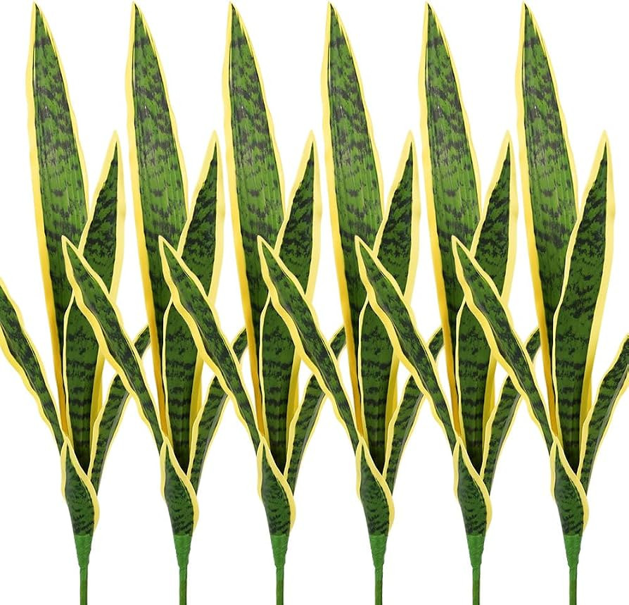 Melorca&Guilla Artificial Plants 6PCS 30\u201cTall Faux Snake Plant,Fake Snake Plants Artificial ... | Amazon (US)