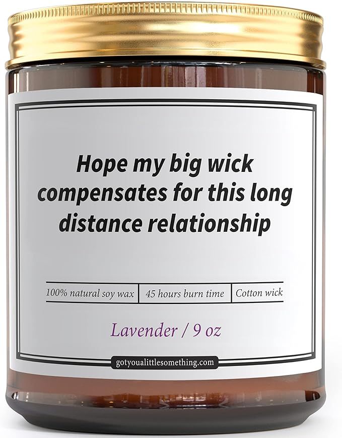 Funny Long Distance Relationship Gifts for Women and Men | 9 OZ Lavender Soy Wax Candle | Miss Yo... | Amazon (US)