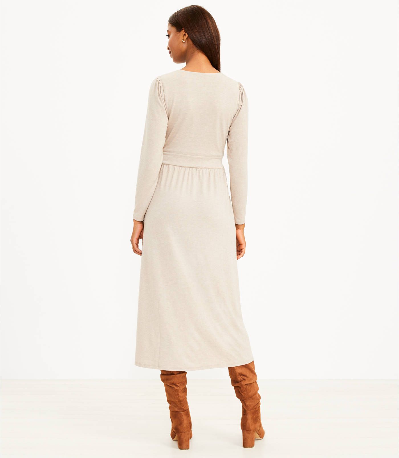 Marled Long Sleeve Midi Dress | LOFT