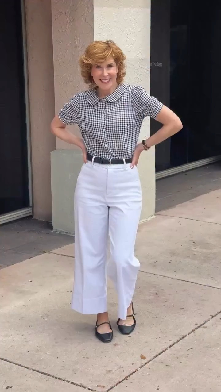 If you’re updating your wardrobe this year, start with two things: great white pants and a chic flat.
🤍🥿
These white pants are super comfortable thanks to the stretch twill fabric and built-in smoothing panel that flatters through the tummy, waist, and back. The cropped wide-leg silhouette gives them that fresh, modern feel that works beautifully with so many of this year’s shoe styles.
🙌🏻
I paired them with a gingham blouse with a sweet Peter Pan collar and puff sleeves, plus a classic Mary Jane flat. It’s one of the shoe styles having a big moment right now, and it pairs beautifully with a wide-leg pant.

#LTKSaleAlert #LTKSeasonal #LTKootd