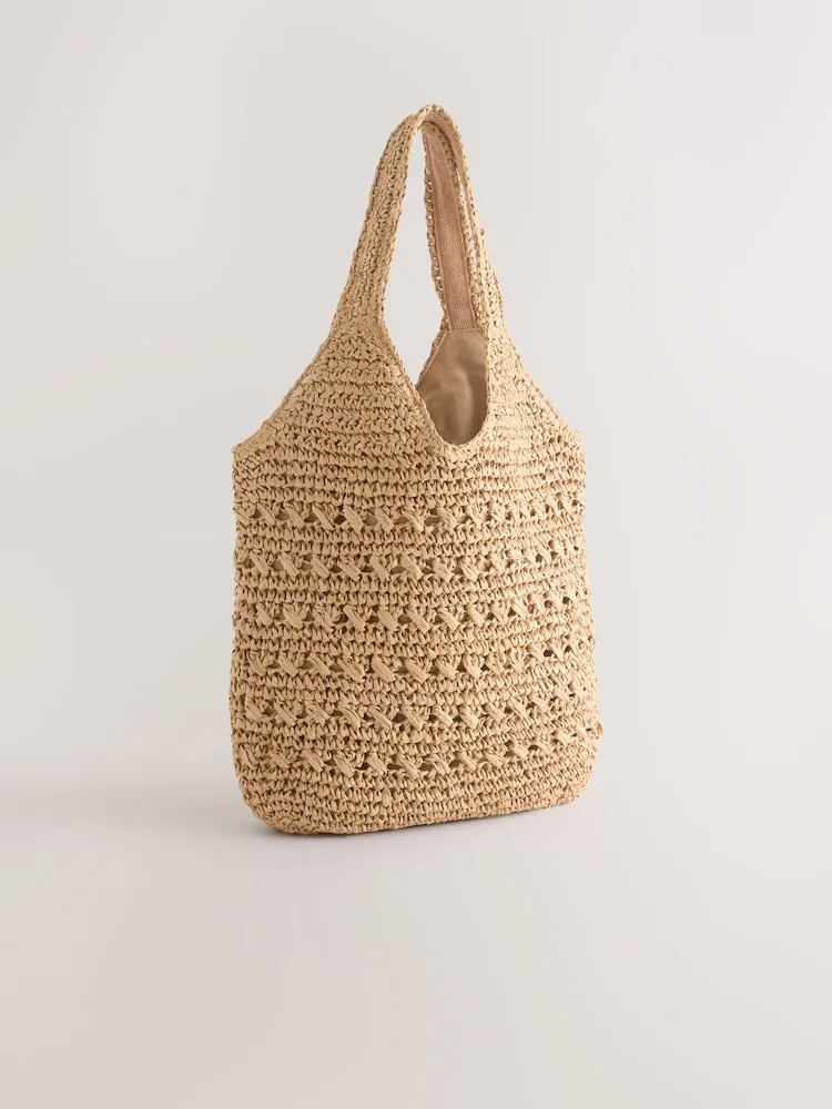 Natural Raffia Effect Shoulder Bag | Next EU