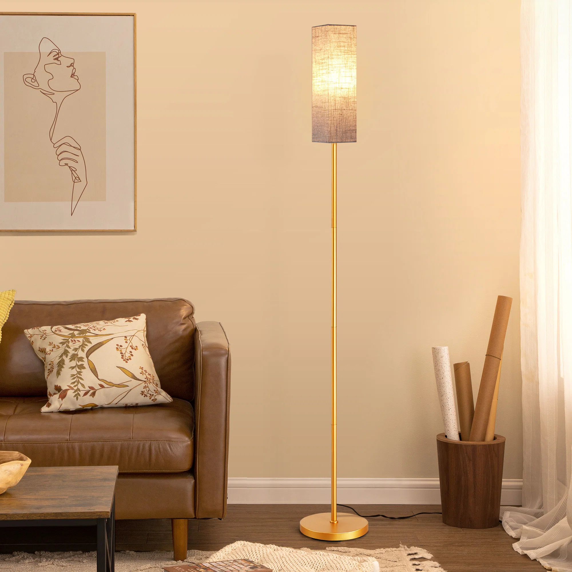 Osblek 65'' Traditional Floor Lamp with Remote Control and Bulb Included | Wayfair North America