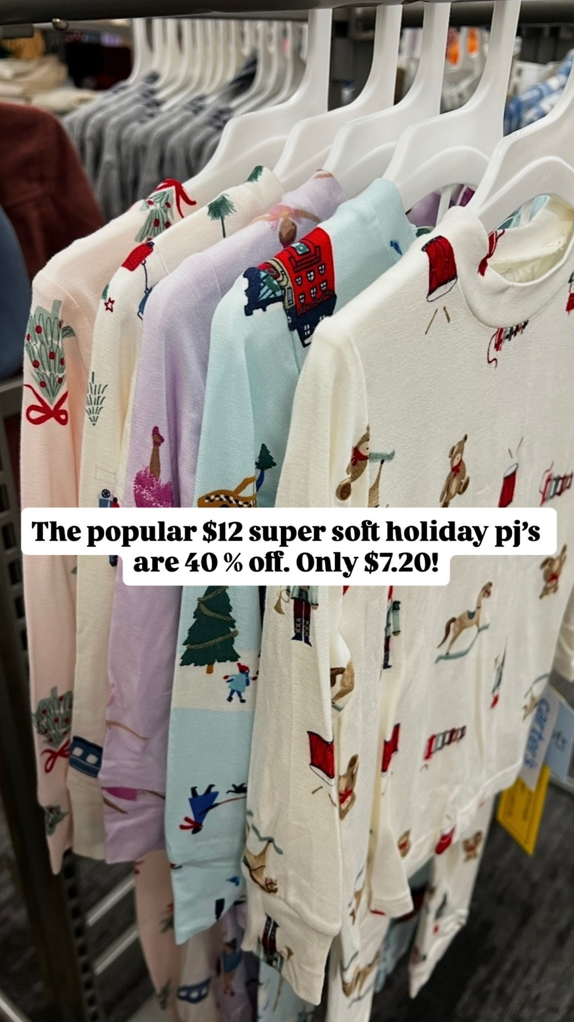 The popular $12 super soft holiday pi's are 40 % off. Only $7.20!