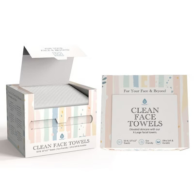 Clean Facial Towels – XL Biodegradable Towels for Sensitive Skin | Target
