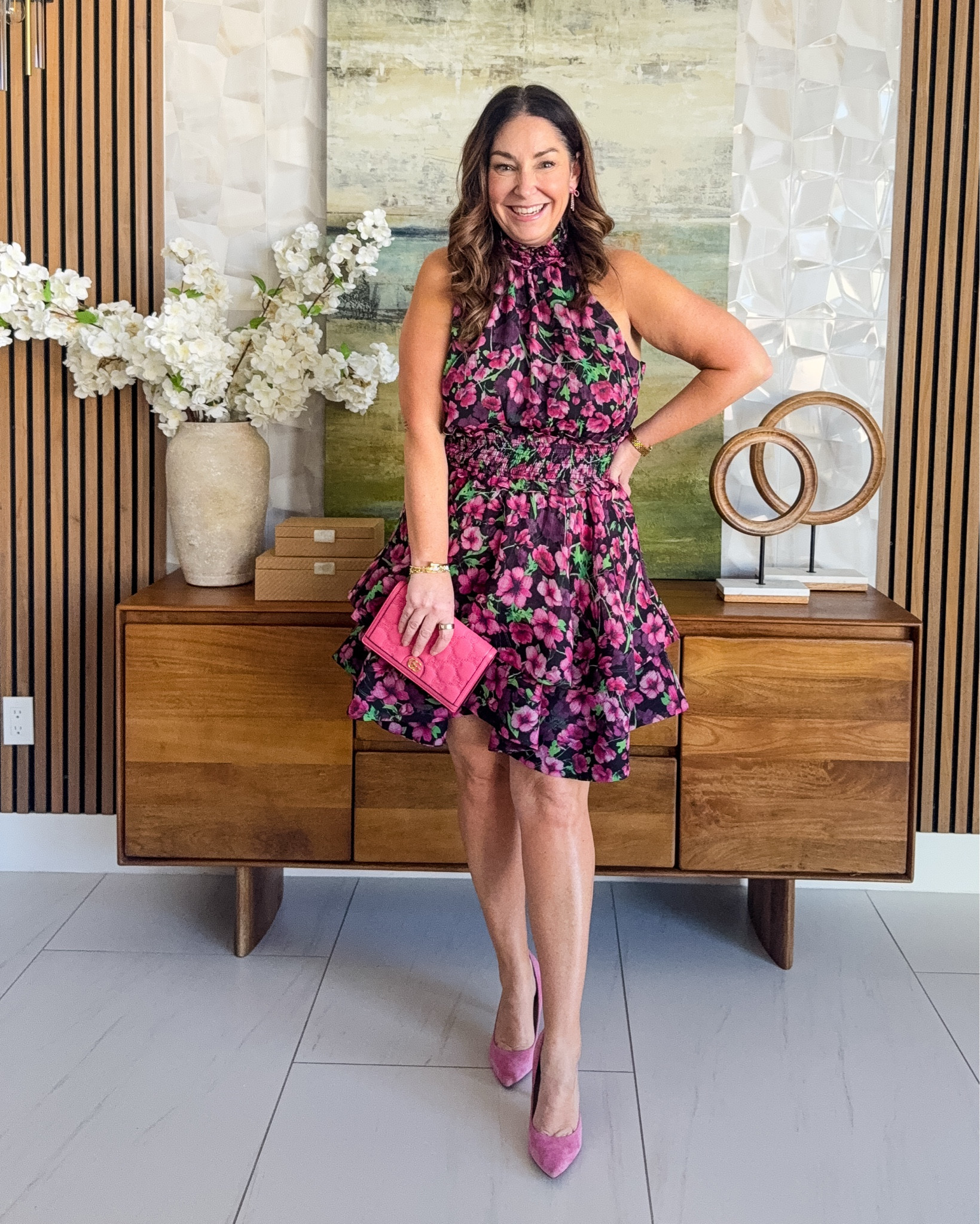 Pink Floral Halter Dress | Wearing tts but 12 is XXL 

 

#LTKSeasonal #LTKOver40 #LTKMidsize