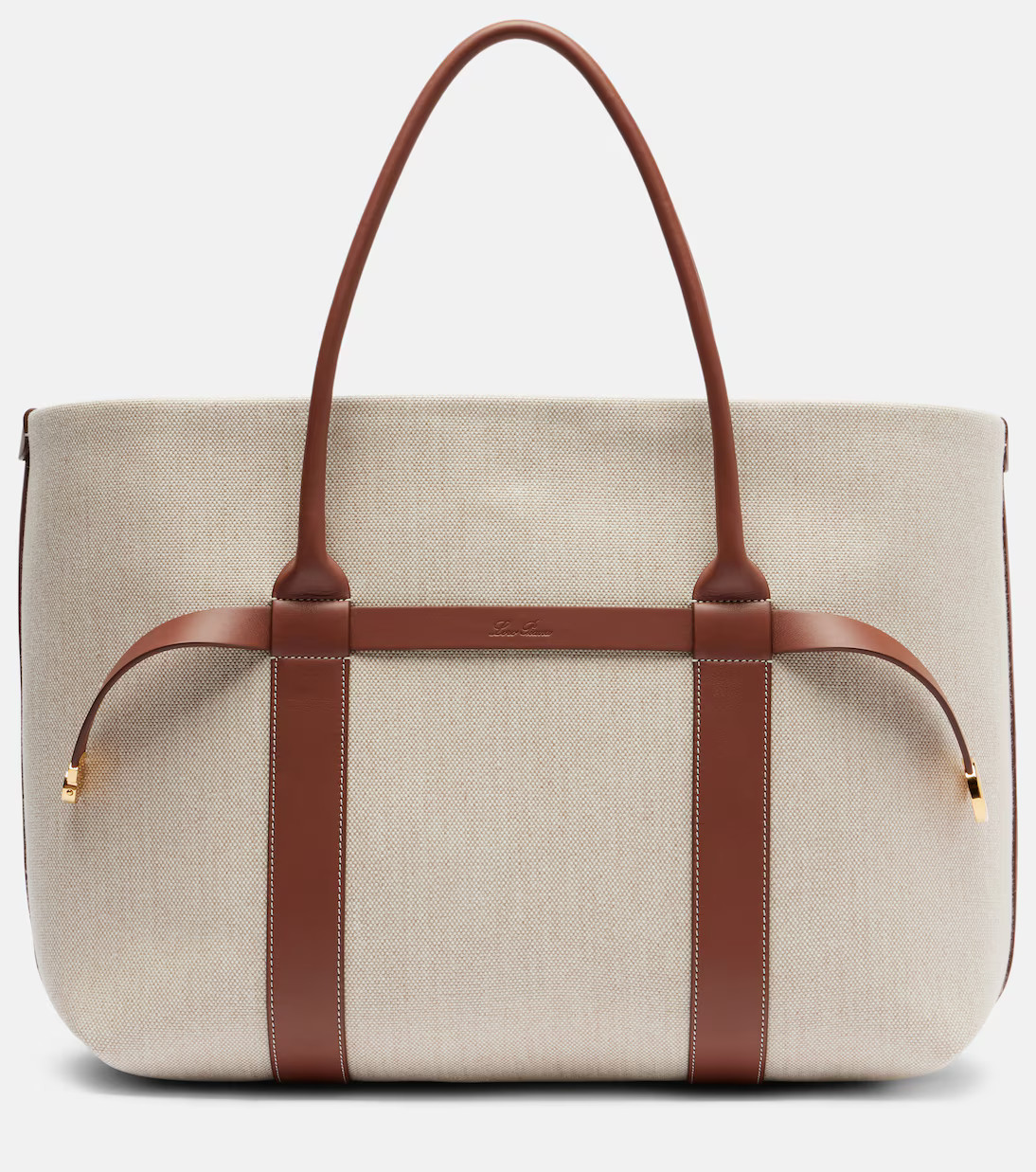 Ghiera Large leather-trimmed canvas shopper | Mytheresa (US/CA)