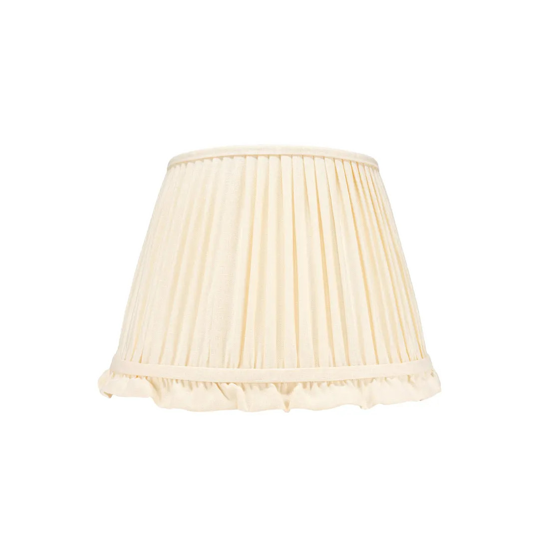 pleated linen lampshade in cream with frill | Etsy (US)